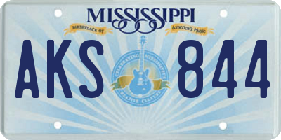 MS license plate AKS844