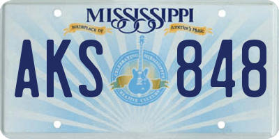 MS license plate AKS848