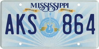 MS license plate AKS864