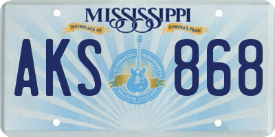 MS license plate AKS868