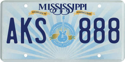 MS license plate AKS888