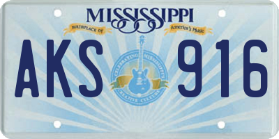 MS license plate AKS916