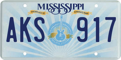 MS license plate AKS917