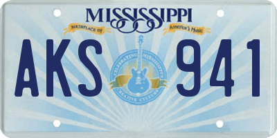 MS license plate AKS941