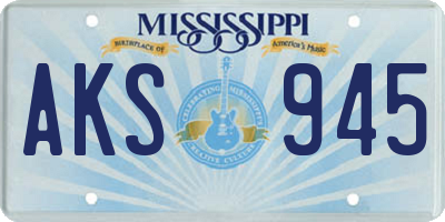 MS license plate AKS945