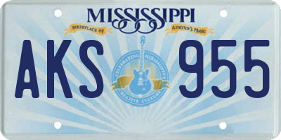 MS license plate AKS955