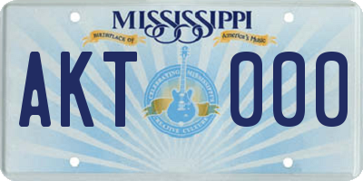 MS license plate AKT000