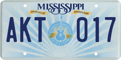 MS license plate AKT017