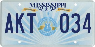 MS license plate AKT034