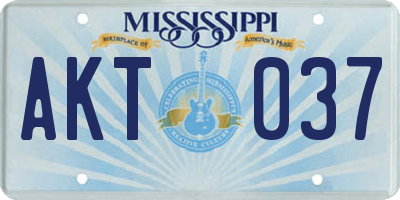 MS license plate AKT037