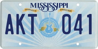 MS license plate AKT041