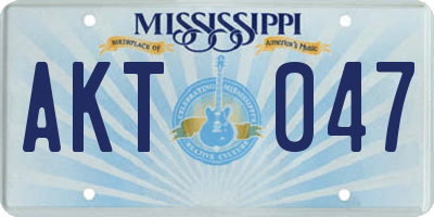 MS license plate AKT047