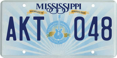 MS license plate AKT048