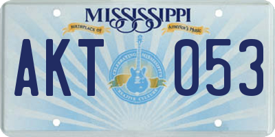 MS license plate AKT053