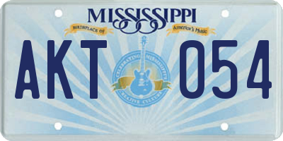 MS license plate AKT054