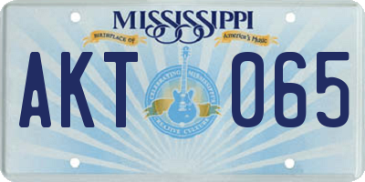 MS license plate AKT065