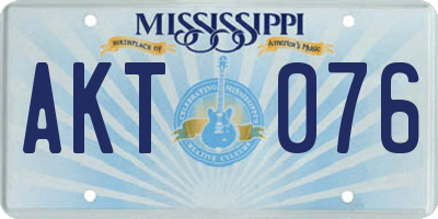 MS license plate AKT076