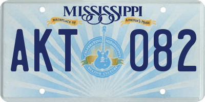 MS license plate AKT082