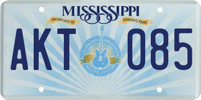 MS license plate AKT085