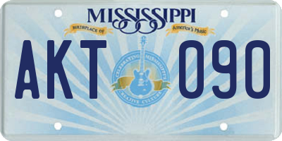 MS license plate AKT090
