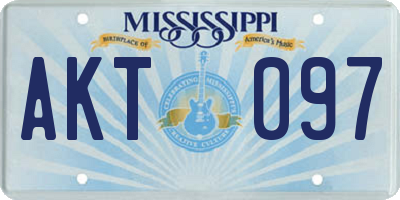 MS license plate AKT097