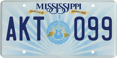 MS license plate AKT099