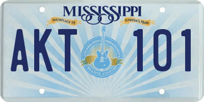 MS license plate AKT101