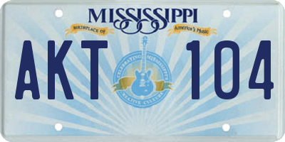 MS license plate AKT104