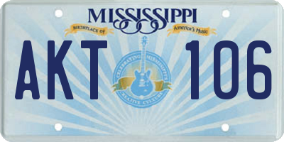 MS license plate AKT106