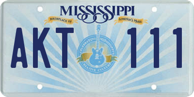 MS license plate AKT111