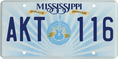 MS license plate AKT116