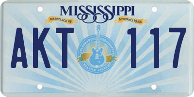 MS license plate AKT117