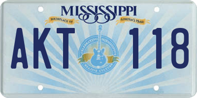 MS license plate AKT118