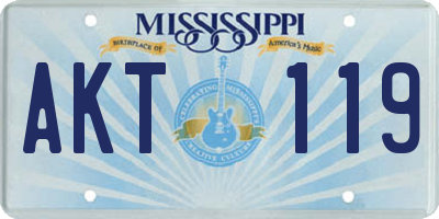 MS license plate AKT119