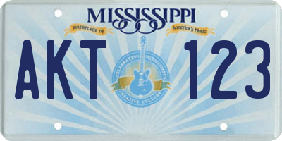 MS license plate AKT123