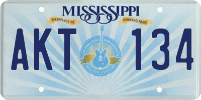 MS license plate AKT134