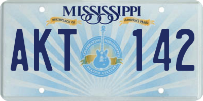MS license plate AKT142