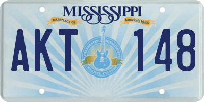 MS license plate AKT148