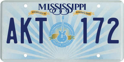 MS license plate AKT172