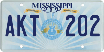 MS license plate AKT202