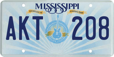MS license plate AKT208