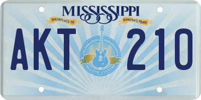 MS license plate AKT210