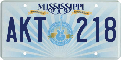MS license plate AKT218