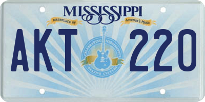 MS license plate AKT220