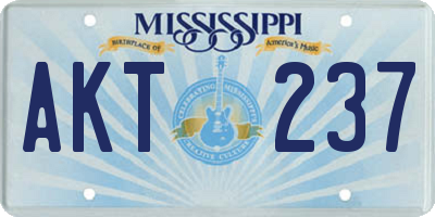 MS license plate AKT237