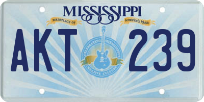 MS license plate AKT239
