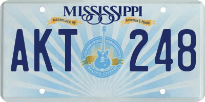 MS license plate AKT248