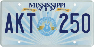 MS license plate AKT250