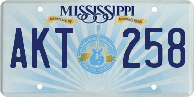 MS license plate AKT258