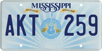 MS license plate AKT259